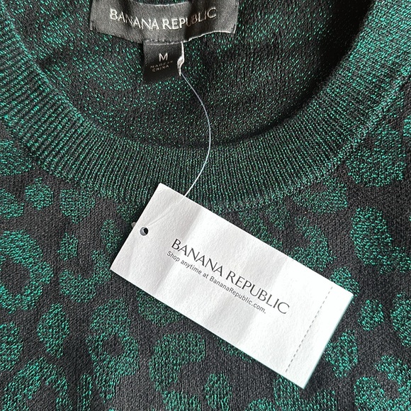 Banana Republic emerald green/black metallic sweater. New. - Picture 6 of 7